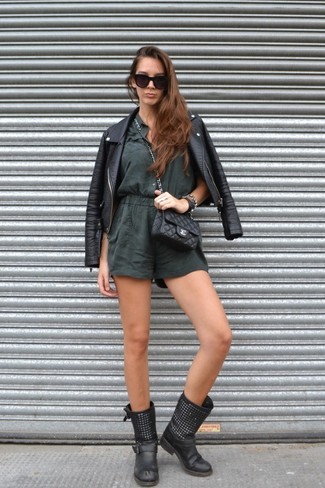 Dark Green Playsuit Outfits: 