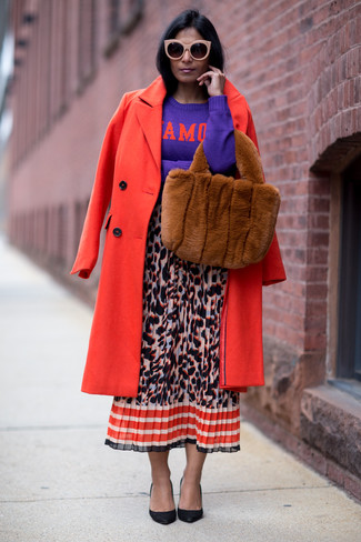 Brown Fur Tote Bag Outfits: 