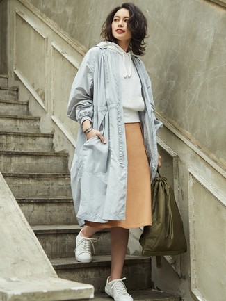 Grey Raincoat Outfits For Women: 