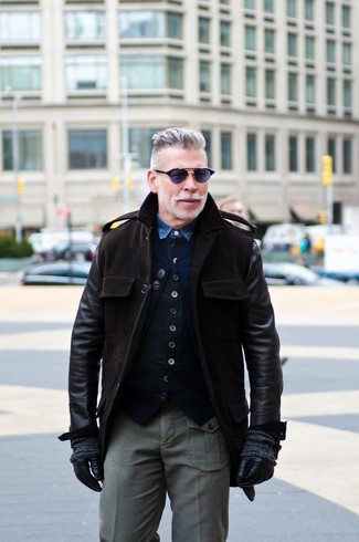 vækst ærme halvt Hugo Boss Leather Field Jacket, $1,895 | MR PORTER | Lookastic
