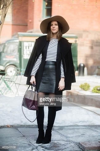 Dark Brown Wool Hat Outfits For Women: 