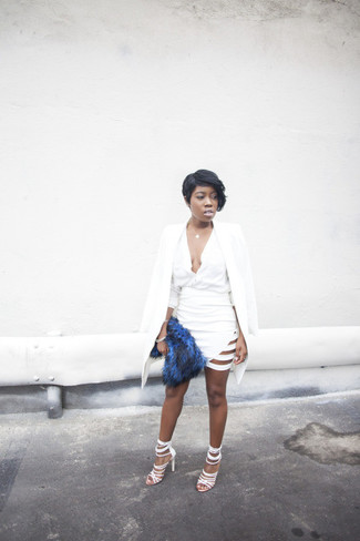White Cutout Mini Skirt Outfits: 