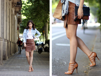 Brown Leather Gladiator Sandals Outfits: 