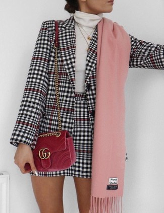 White Houndstooth Blazer Outfits For Women: 