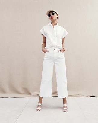 White Leather Mules Outfits: 