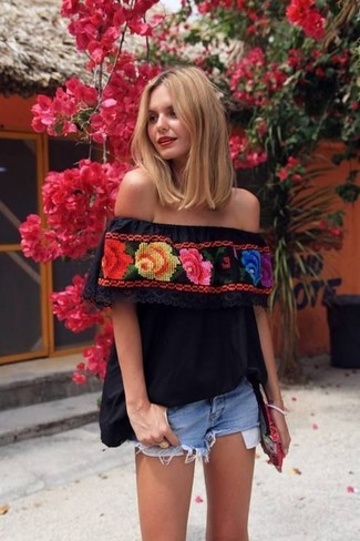 Multi colored Embroidered Clutch Outfits: 