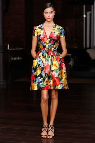 P Luca Floral Print Sleeveless Dress Multi