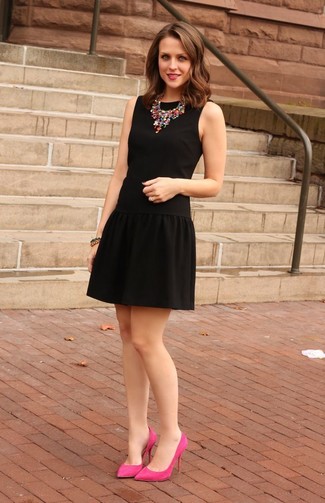 Black Fit and Flare Dress Outfits: 