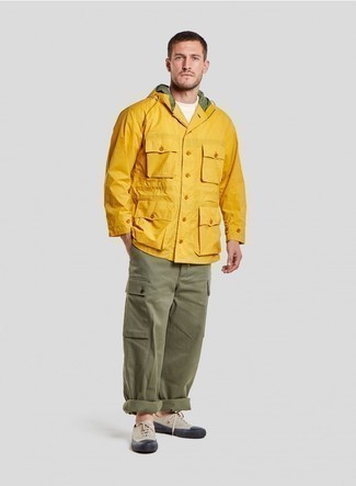 Yellow Packable Anorak Jacket