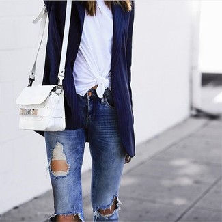 Low Rise Distressed Skinny Jeans