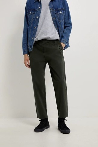 Green Wide Fit Trousers