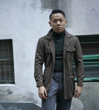 Olive Wool Field Jacket Outfits: 
