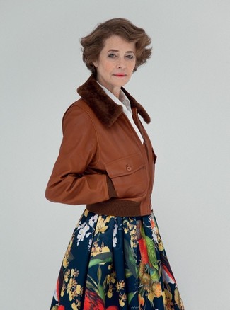 Navy Full Skirt Outfits After 60: 