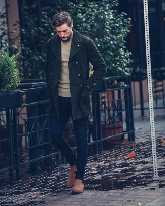 Tan Suede Chelsea Boots Outfits For Men: 