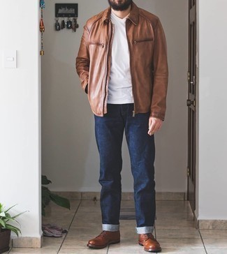 Brown Harrington Jacket Outfits: 