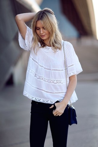White Peasant Blouse Outfits: 