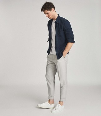 Gray Spin Crevice Trousers