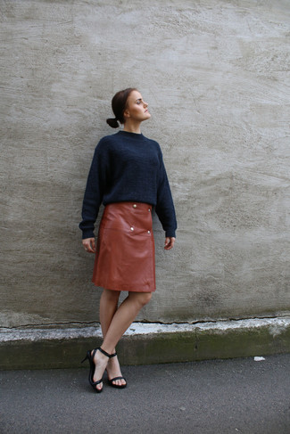 Come A Little Closer Faux Leather Skirt