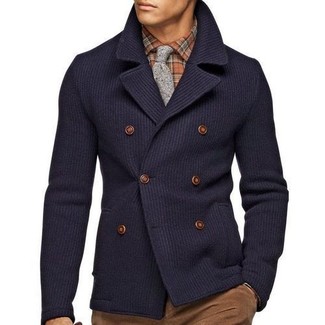 Wool Blend Double Breasted Peacoat