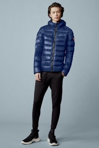 Leather Trimmed Quilted Wool And Wool Blend Down Jacket