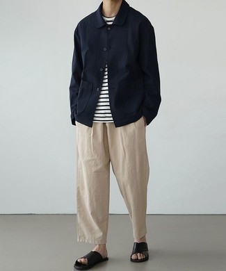 Beige Pinched Trousers