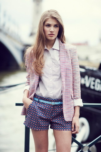 Hot Pink Tweed Jacket Outfits For Women: 