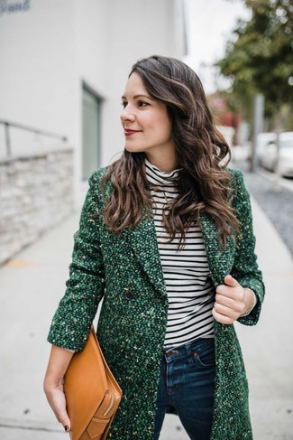 Green Tweed Coat Outfits For Women: 