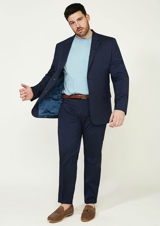 Oconnor Base Sharkskin Two Piece Suit Bright Navy
