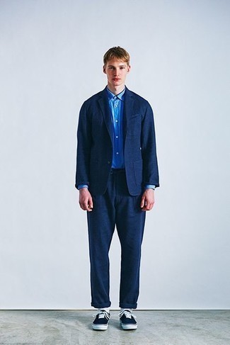 Reynowave Extra Slim Wool Two Piece Suit Open Blue