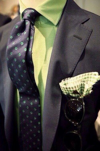 Green Gingham Pocket Square Summer Outfits: 
