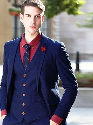 Red Lapel Pin Outfits: 