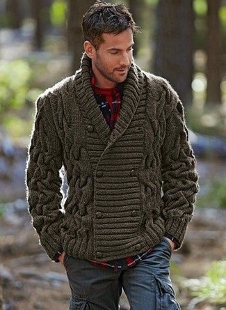 Chester Pointelle Stripe Wool Blend Cardigan