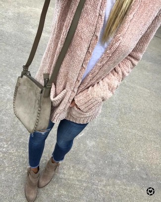 Slouchy Plaited Knit Cardigan