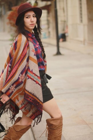 Pattern Embroidered And Fringe Trim Cardigan