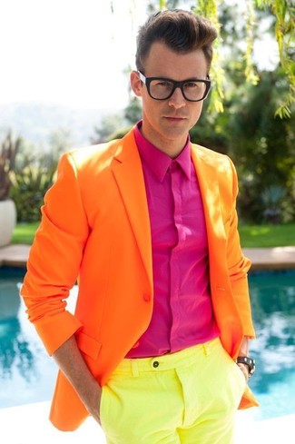 flashy brad goreski vestir lookastic chinos gelbe kombinieren fucsia sakko coveteur expressionismus sportief zakelijk theunstitchd roseborn camisa