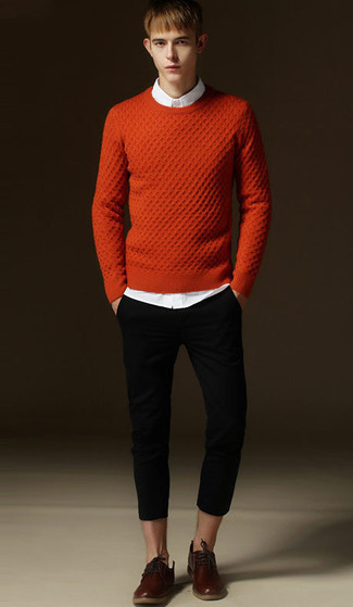 Orange Led Cable Sweater
