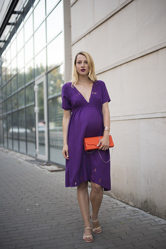 Light Violet Casual Dress Outfits: 