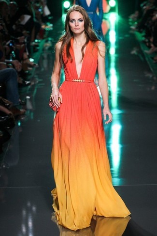 Orange Dress Outfits: Opt for orange dress - this look will definitely make an entrance.
