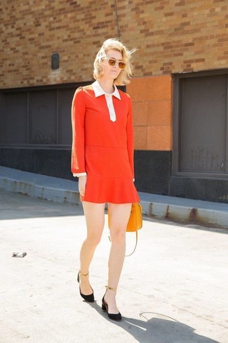 Red Shift Dress Outfits: 