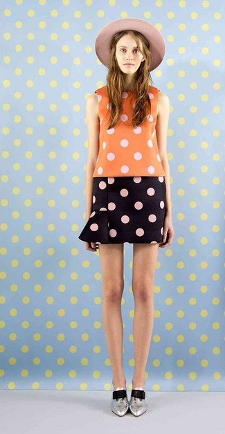 Vivetta Frill Detail Polka Dot Skirt