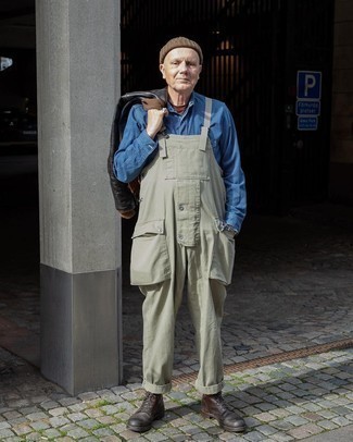 Olive Overalls Outfits For Men: 