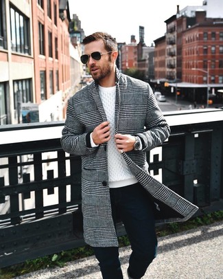 Houndstooth Check Coat
