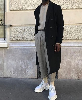Slim Fit Smart Pants In Wool Mix Gray