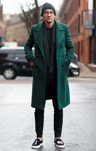 Corduroy Double Breasted Coat Green