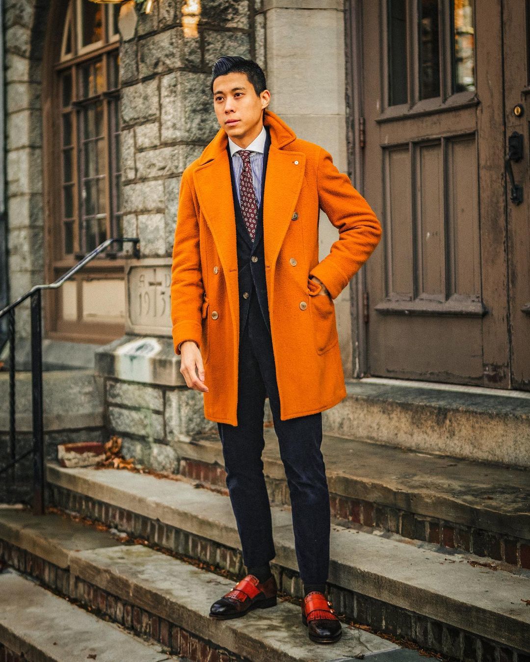 Orange 2025 overcoat mens