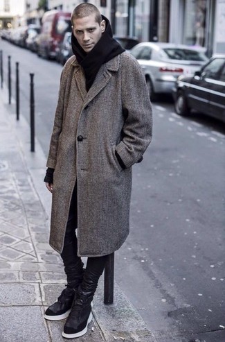Over Coat In Brown Check