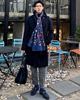 Wool Cashmere Tailored Coat Blue