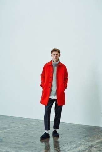 Monks Outfits In Their Teens: Marry a red overcoat with navy chinos to look elegant but not particularly formal. You could follow a more elegant route when it comes to shoes with monks. This getup illustrates that as a teenager, you have a vast array of sartorial options.