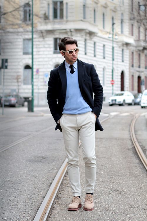 How to Wear a Light Blue Sweater (37 looks) | Men's Fashion