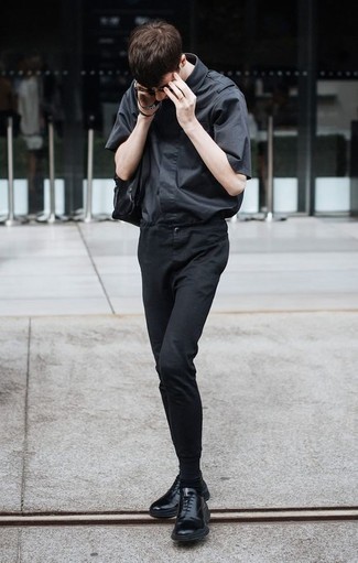 Black Leather Oxford Shoes Outfits: 